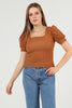 Women's Puff Sleeve Textured Detail Top - WST507