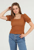 Women's Puff Sleeve Textured Detail Top - WST507