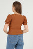 Women's Puff Sleeve Textured Detail Top - WST507