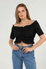 Women's Front Tie Textured Detail Top - WST492