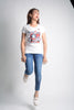 Women's Rhinestone Embellished Printed T-Shirt LTWCPTS4