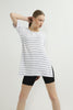 Women's Oversized Striped Cotton T-Shirt MEPST112