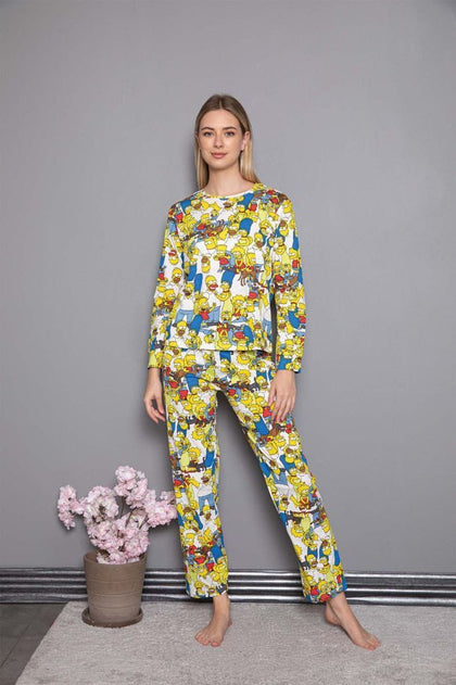 Women's 2 Piece Printed Night Wear Co Ord Set - WNCS34