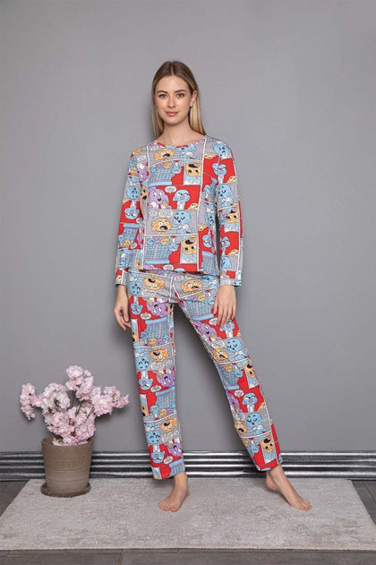 Women's 2 Piece Printed Night Wear Co Ord Set - WNCS37