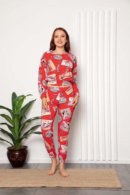 Women's 2 Piece Printed Night Wear Co Ord Set - WNCS60