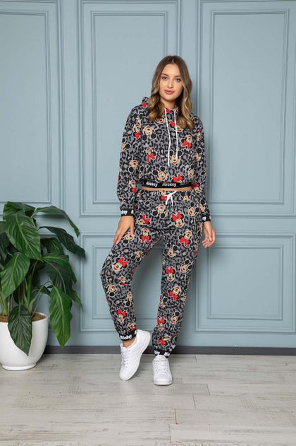 Womens 2 Piece Printed Winter Hooded Co Ord Set WTWFTC73