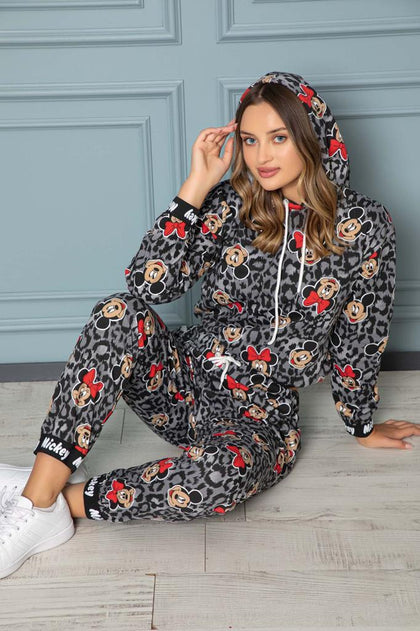 Womens 2 Piece Printed Winter Hooded Co Ord Set WTWFTC73