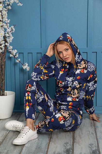 Womens 2 Piece Printed Winter Hooded Co Ord Set WTWFTC76