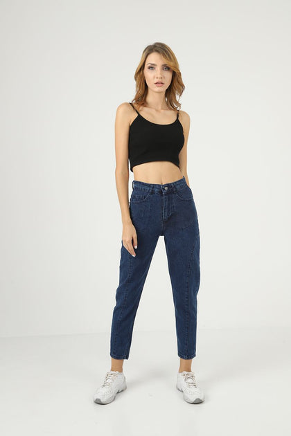 Womens Button Panel Detail Denim Jeans - WSSJN42