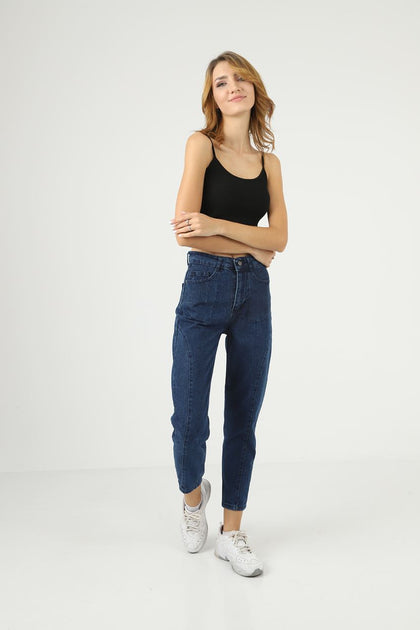 Womens Button Panel Detail Denim Jeans - WSSJN42