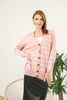 Women's Knitted Cardigan Pattern Detail by Memnu - MEWS575