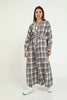 Womens Plaid Detail Maxi Coat WTWCC39