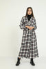 Womens Plaid Detail Maxi Coat WTWCC40