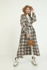 Womens Plaid Detail Maxi Coat WTWCC38