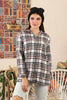 Women's Plaid Shirt Detail Top - WST114