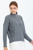 Women's Pattern Knitted High Neck Sweater by Memnu - MEWS741