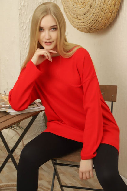 Women's Pattern Knitted Sweater by Memnu - MEWS744