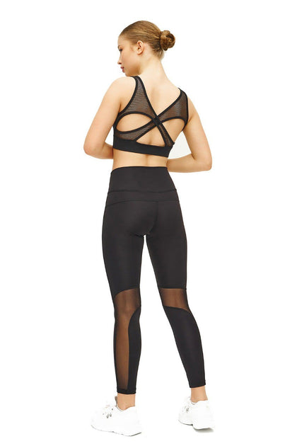 Women's Mesh Panel Detail Active Wear Leggings - WAL193