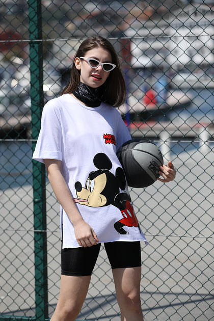 Women's Oversized Printed Cotton T-Shirt MEPST102