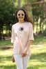 Women's Oversized Print Detail Cotton T-Shirt MEPST148