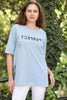 Women's Oversized Print Detail Cotton T-Shirt MEPST165