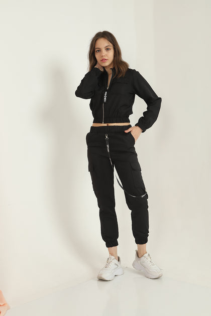 Womens 2 Piece Zip Up Wind Breaker Tracksuit WTPTS2