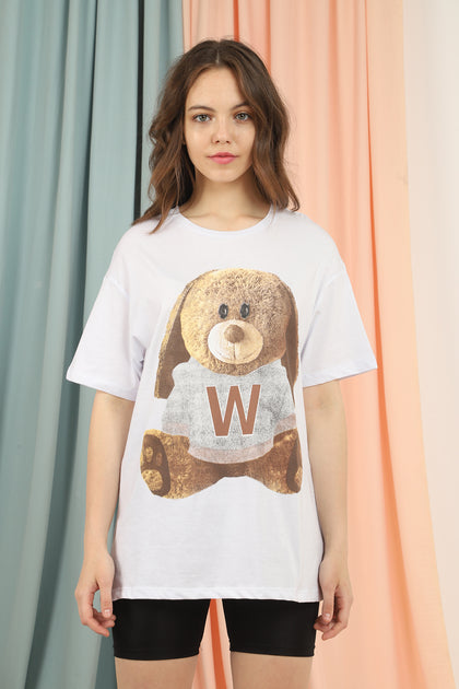 Women's Oversized Printed Cotton T-Shirt MEPST188