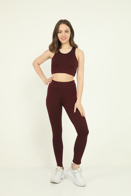 Women's 2 Piece Textured Active Wear Co Ord Set - WACO4