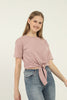 Women's Striped Self Tie Detail Cotton T-Shirt MEPST212