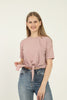 Women's Striped Self Tie Detail Cotton T-Shirt MEPST212