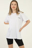 Women's Front Back Print Cotton Boyfriend T-Shirt MEPST214
