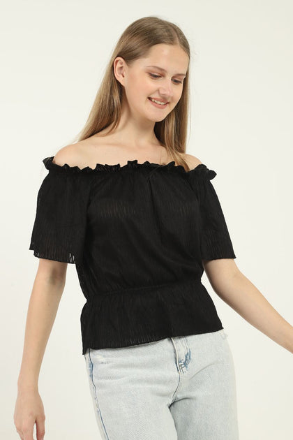 Women's Off Shoulder Shirred Top - WST16