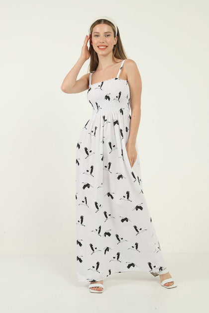 Women's Printed Summer Sleeveless Maxi Dress - MWMSD15