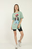 Women's Oversized Print Detail Cotton T-Shirt MEPST225