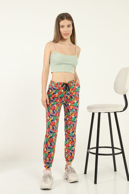 Women's Printed Pocket Jogger Pants - MWJP43