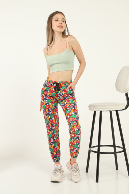 Women's Printed Pocket Jogger Pants - MWJP43