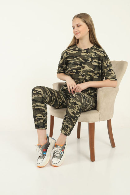 Womens 2 Piece Summer Camo Print Co Ord Set WTSPCO43