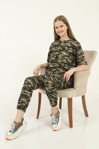 Womens 2 Piece Summer Camo Print Co Ord Set WTSPCO43