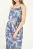 Women's Printed Tie Dye Self Tie Summer Maxi Dress - MWMSD34