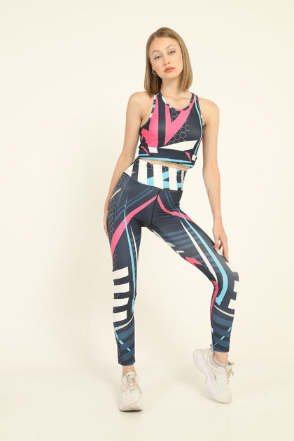 Women's 2 Piece Digital Print Active Wear Co Ord Set - WACO17