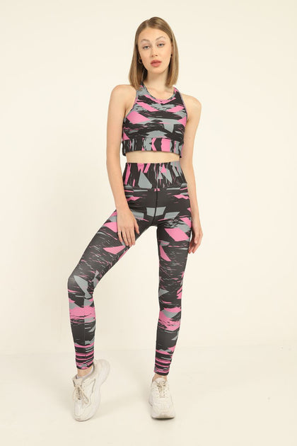 Women's 2 Piece Digital Print Active Wear Co Ord Set - WACO18