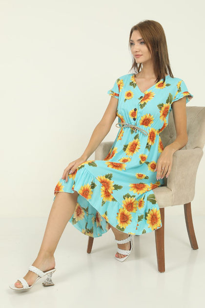 Women's Floral Printed Summer Dress - MWSD24