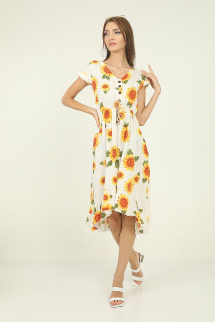 Women's Floral Printed Summer Dress - MWSD25