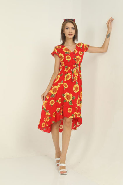 Women's Floral Printed Summer Dress - MWSD26