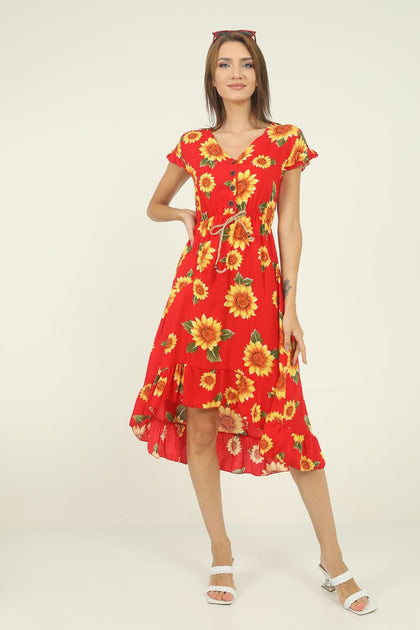 Women's Floral Printed Summer Dress - MWSD26