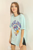 Women's Oversized Print Detail Cotton T-Shirt MEPST275