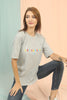 Women's Oversized Print Detail Cotton T-Shirt MEPST286