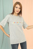 Women's Oversized Print Detail Cotton T-Shirt MEPST286