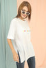 Women's Oversized Print Detail Cotton T-Shirt MEPST285