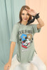 Women's Oversized Print Detail Cotton T-Shirt MEPST289